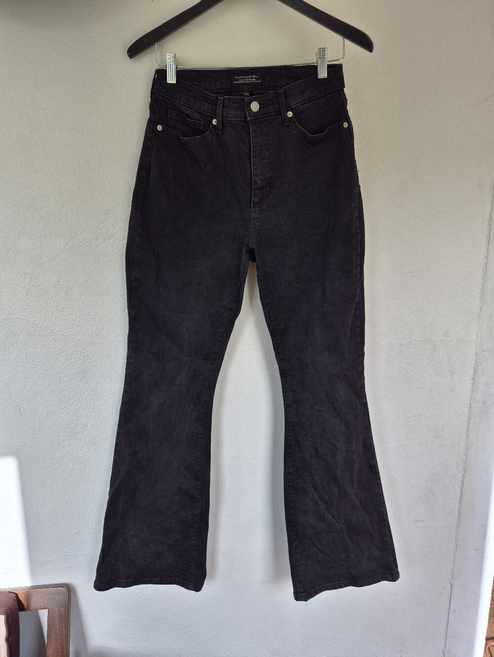Curvy Slim Flare Black Jeans Size 27 / 4 By Banana Republic